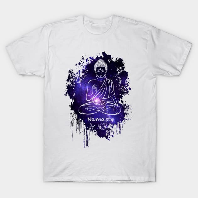 Buddha Galaxy Universe T-Shirt by Nirvanax Studio